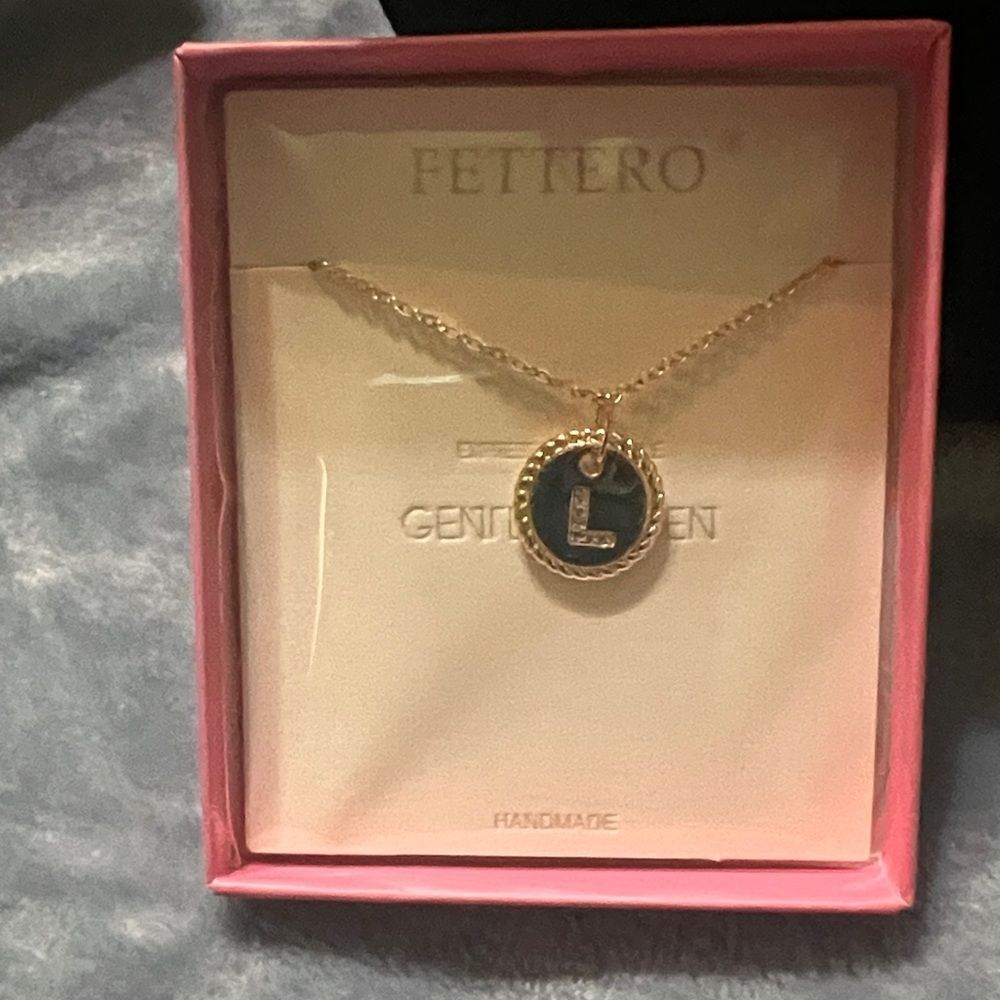 Gold Tone Initial Pendant Necklace